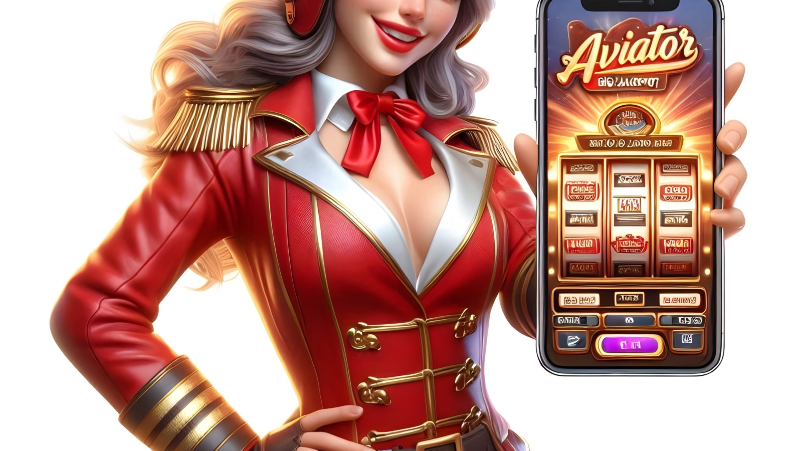 aviator-lady-slot-game-character-with-simple-plain-background